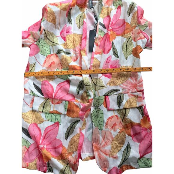 Venti 6 Italian Linen Blend Floral Two-Piece Set Size L lounge set jogger. - Picture 7 of 8